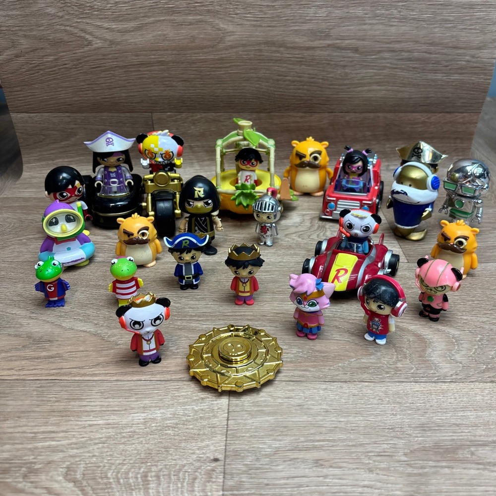 Ryans World Toy Figure Lot Combo Panda Gus Gummy Gator Vehicles Mystery Coin